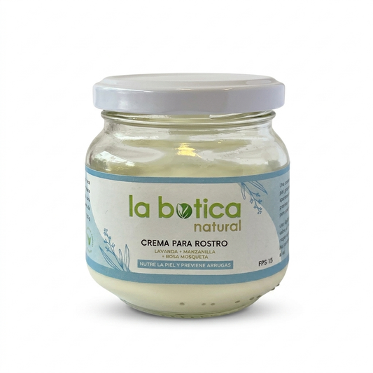 Crema de rostro de rosa y rosa mosqueta