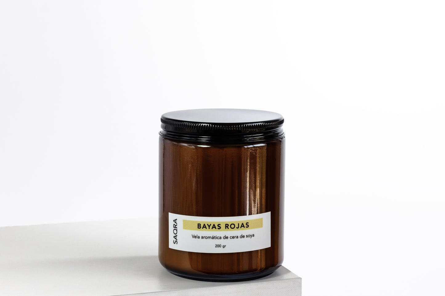 Vela frasco bayas rojas